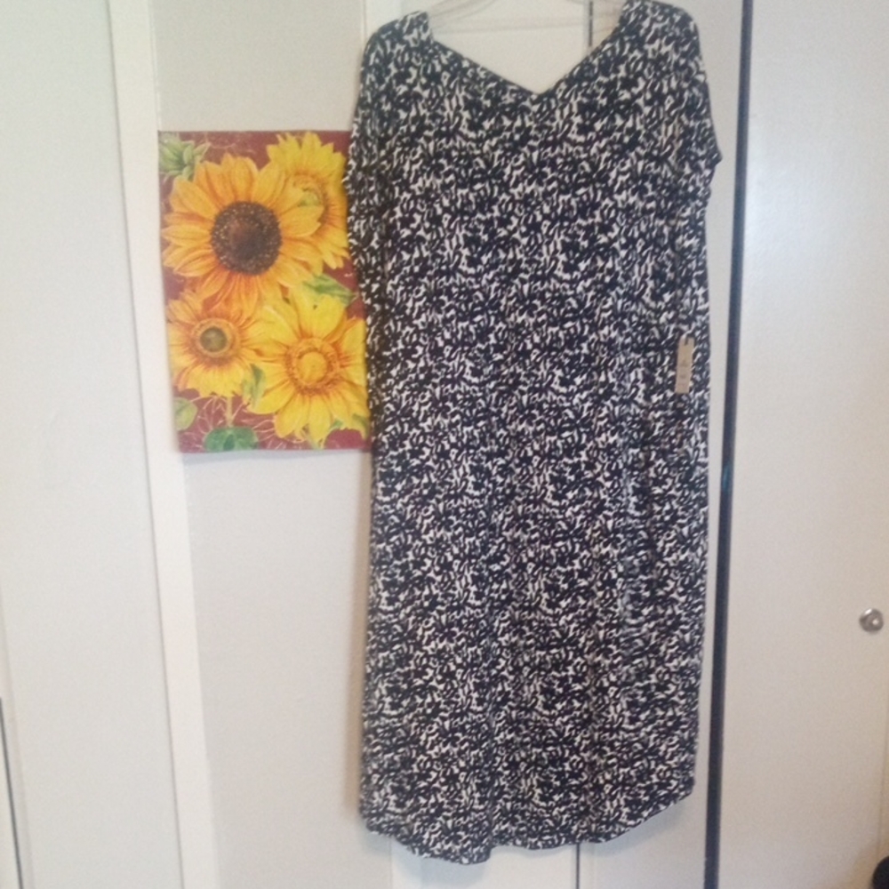Terra & Sky Black and White Midi Dress